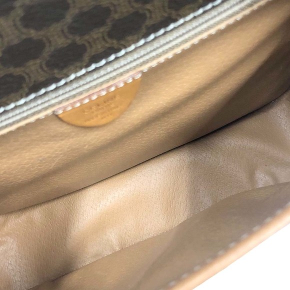 Celine Circle Shoulder Bag Macadam Pattern Brown - Picture 11 of 14